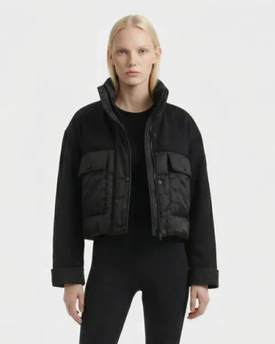 Rudsak Rome Mixed Media Down Jacket In Black