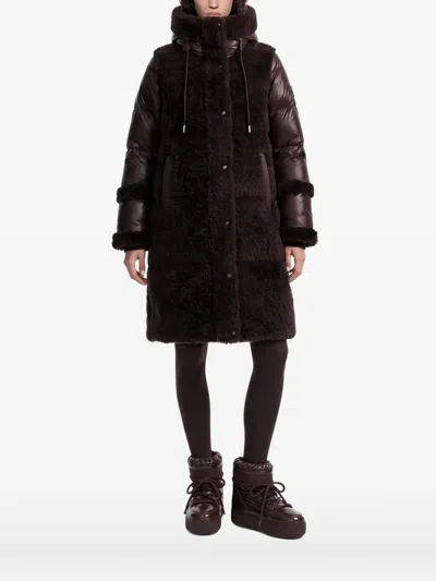 Rudsak Shelley Mixed-media Quilted Coat In Black
