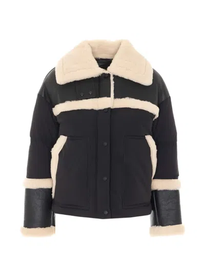 Rudsak Shirley Shearling-trim Padded Coat In 블랙