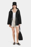 Rudsak Short Hooded Rain Trench In Black