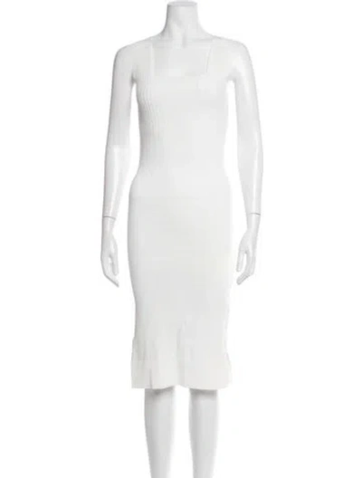 Pre-owned Rudsak Square Neckline Knee-length Dress In White