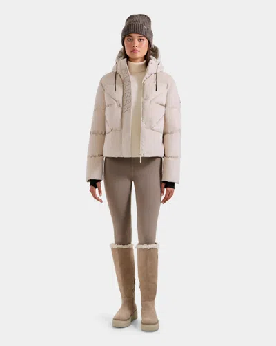 Rudsak Danna Appliquéd Quilted Hooded Soft-stretch Down Ski Jacket In Gray