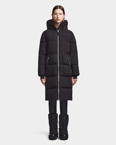 Rudsak Tatyana Women's Long Quilted Down Coat In Black