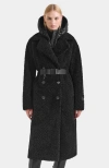 Rudsak Tina Belted Teddy Jacket With Removable Puffer Hood In Black