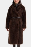 Rudsak Tina Belted Teddy Jacket With Removable Puffer Hood In Brown