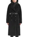 Rudsak Tina Belted Teddy Jacket With Removable Puffer Hood In Black