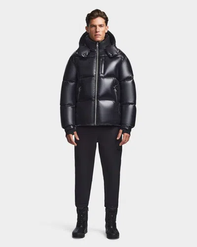 Rudsak Vincent S Men's Glossy Down Puffer With Hood In Black