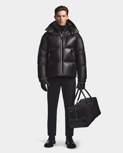 Rudsak Vincent X Men's Leather Down Puffer In Black