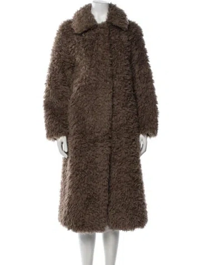 Pre-owned Rudsak Wool Faux Fur Coat In Brown