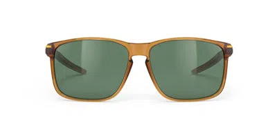 Rudy Project Overlap Sp770183-0000 Men's Sunglasses Yellow Size 58 In Brown
