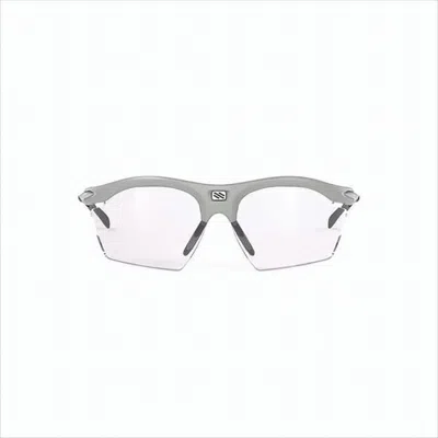 Rudy Project Semi-rimless Matte Grey Sunglasses With Light Purple Lenses In Gray
