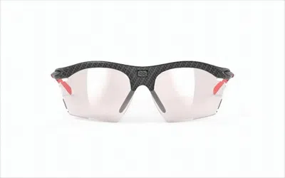 Rudy Project Semi-rimless Sunglasses With Textured Black Frame In Gray