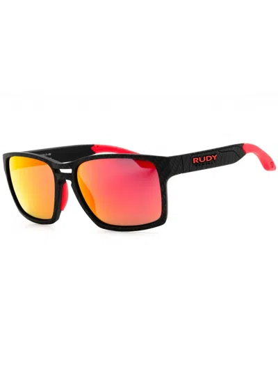 Rudy Project Sp573819 Plastic Rectangular Men's Sunglasses In 0000 - Carbonium-mls Red