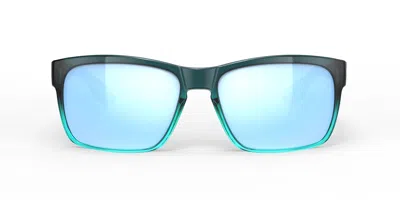Rudy Project Spinhawk Edge Slim Sq116848-0000 Men's Sunglasses Green Size Standard In Transparent