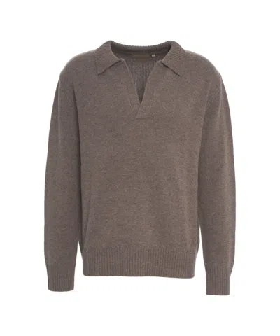 Rue De Tokyo Polo Collar Sweater In Gray