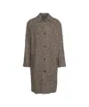 Rue De Tokyo Straight-cut Melange Fabric 'cass' Coat In Brown