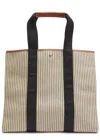 Rue De Verneiul Traversée S Stripe Ancor Canvas Tote Bag In Sand