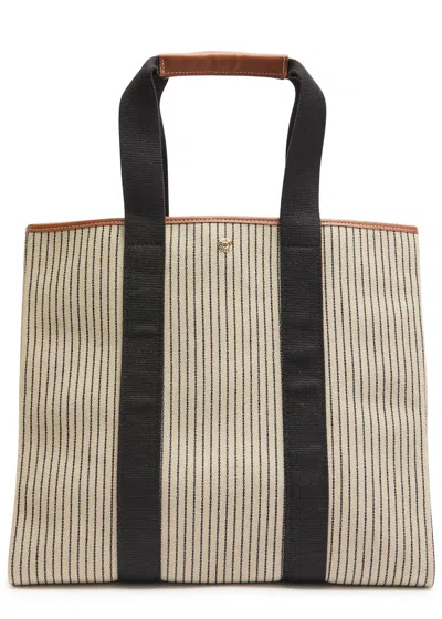 Rue De Verneiul Traversée S Stripe Ancor Canvas Tote Bag In Sand