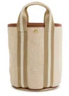 Rue De Verneiul Traversée S Summer Tweed Bucket Bag In Sand