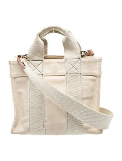 Pre-owned Rue De Verneuil Canvas Crossbody Bag In Neutral