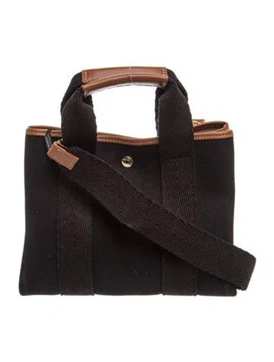 Pre-owned Rue De Verneuil Canvas Messenger Bag In Black