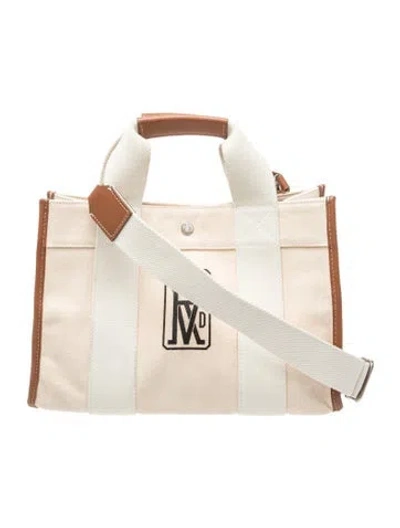 Pre-owned Rue De Verneuil Canvas Messenger Bag In Neutral