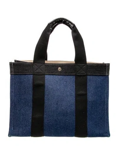 Pre-owned Rue De Verneuil Canvas Shoulder Bag In Blue