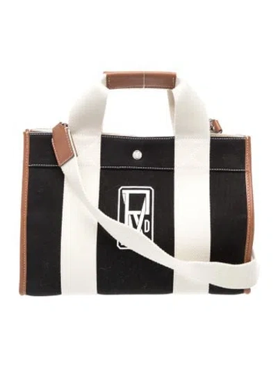 Pre-owned Rue De Verneuil Canvas Top Handle Bag In Black