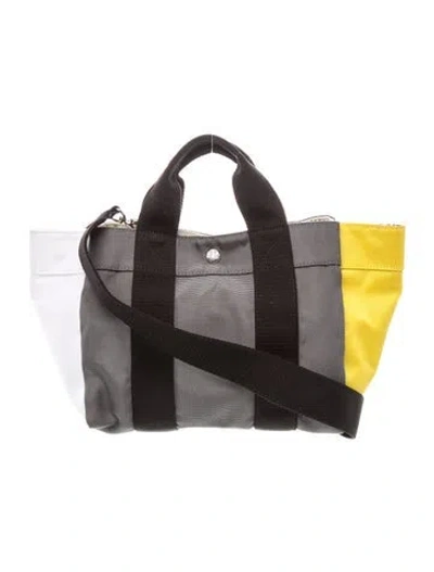 Pre-owned Rue De Verneuil Canvas Top Handle Bag In Black