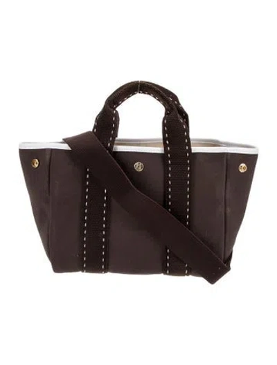 Pre-owned Rue De Verneuil Canvas Top Handle Bag In Brown