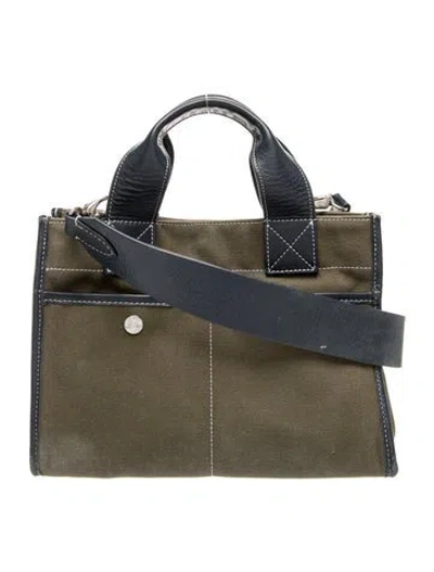 Pre-owned Rue De Verneuil Canvas Top Handle Bag In Green