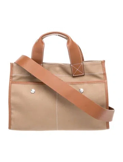 Pre-owned Rue De Verneuil Canvas Top Handle Bag In Neutral