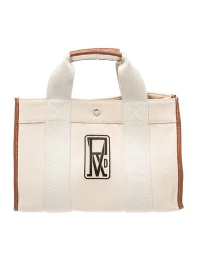 Pre-owned Rue De Verneuil Canvas Top Handle Bag In Neutral