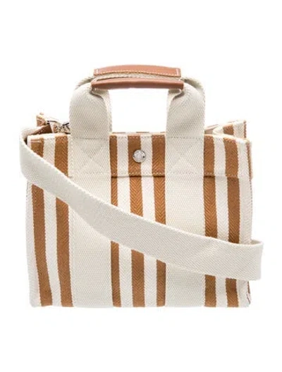 Pre-owned Rue De Verneuil Canvas Top Handle Bag In Neutral