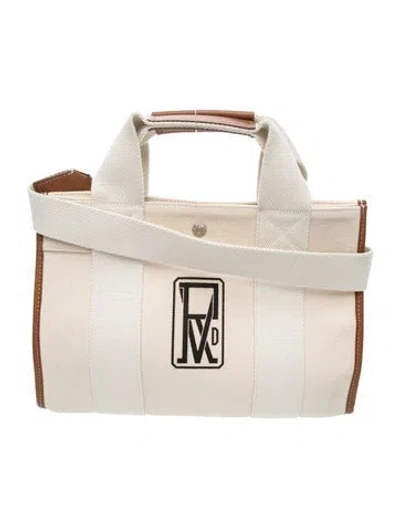 Pre-owned Rue De Verneuil Canvas Top Handle Bag In Neutrals