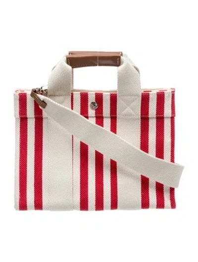 Pre-owned Rue De Verneuil Canvas Top Handle Bag In Neutrals