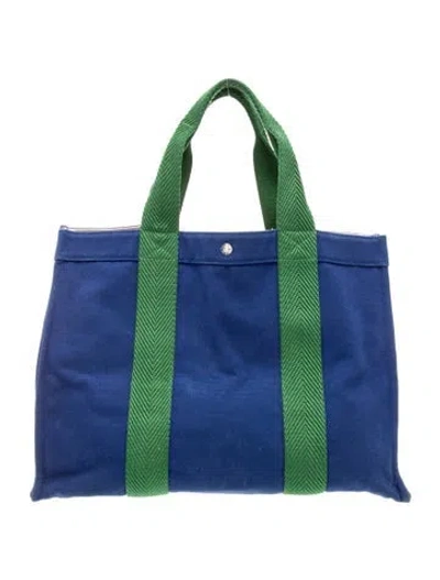 Pre-owned Rue De Verneuil Canvas Tote In Blue