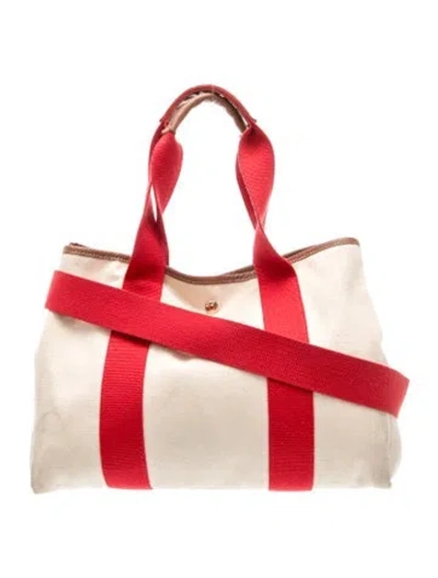 Pre-owned Rue De Verneuil Canvas Tote In Red