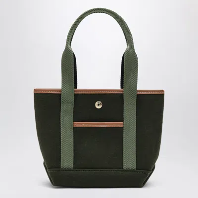 Rue De Verneuil Club S Olive Green Flannel Tote Bag In Brown