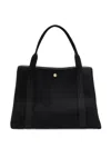 Rue De Verneuil Traversée Whip Large Webbing And Leather-trimmed Felt Tote In Black