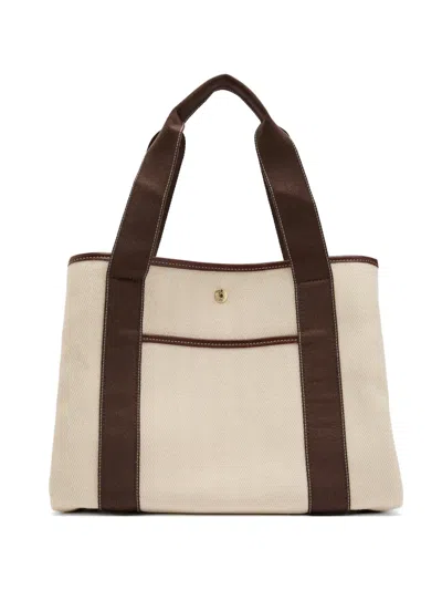 Rue De Verneuil Medium Traversée Herringbone Tote Bag In Neutral