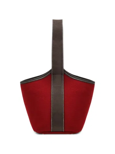 Rue De Verneuil Narita Flannel Mini Tote Bag In Red