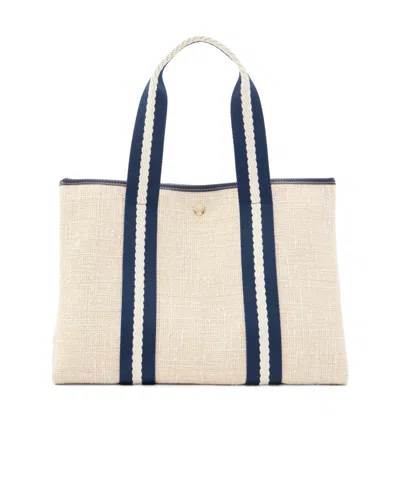 Rue De Verneuil Offwhite Woven Tote Bag In White