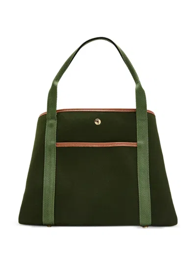 Rue De Verneuil Traversée Ribbon Strap Tote Bag In Green