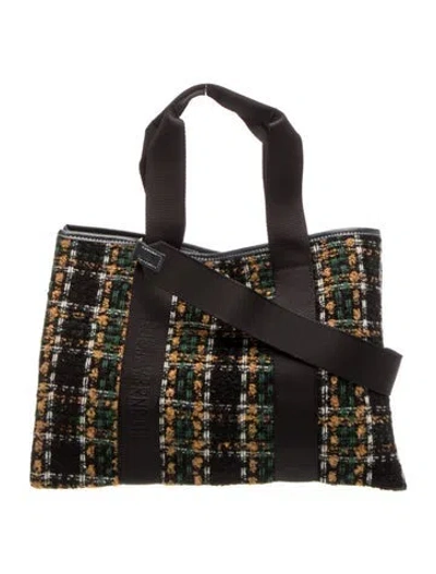 Pre-owned Rue De Verneuil Tweed Tote In Black