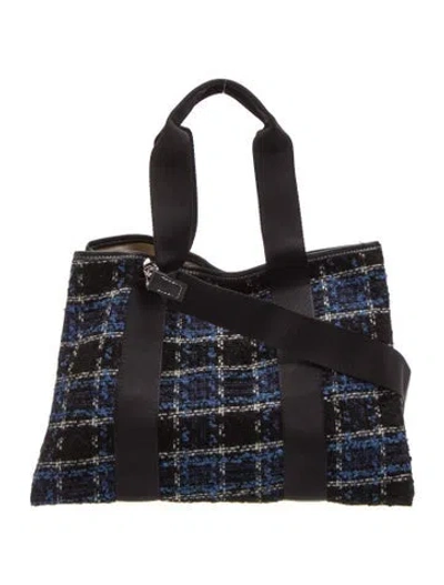 Pre-owned Rue De Verneuil Tweed Tote W/ Tags In Black