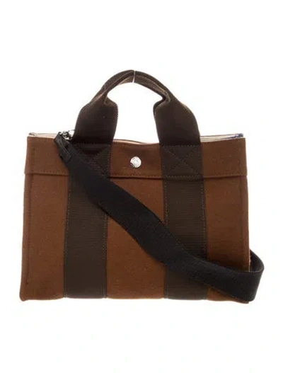Pre-owned Rue De Verneuil Wool Top Handle Bag In Brown