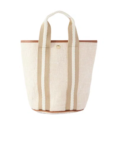 Rue De Verneuil Woven Bucket Handbag In Neutral