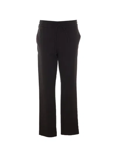 Rue Du Bac Drawstring-waist Straight-leg Trousers In Black