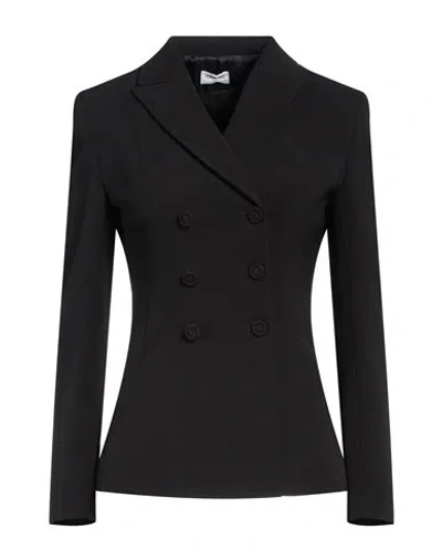 Rue Du Bac Woman Blazer Black Size 10 Polyester, Elastane